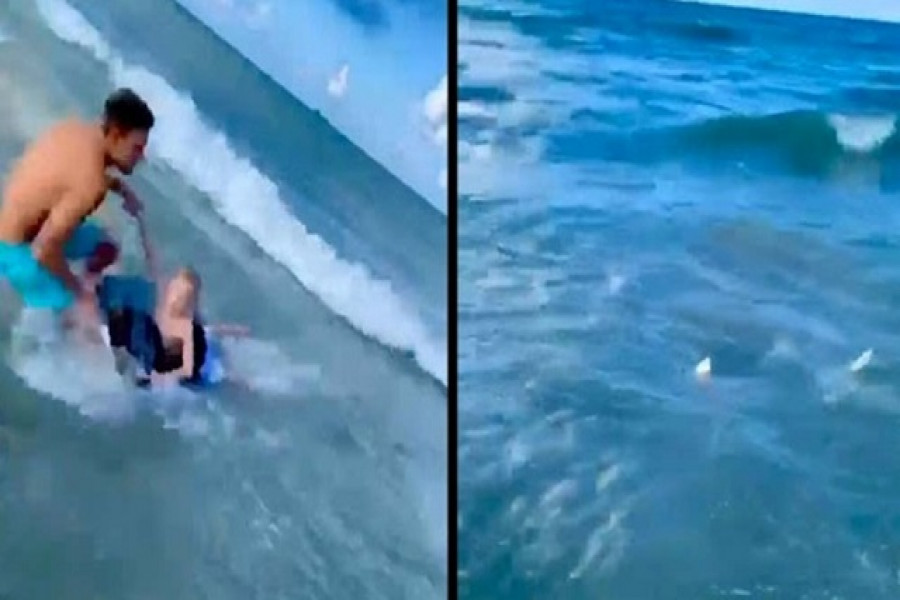 হাঙরের মুখ থেকে শিশুকে বাঁচালেন 'অফ ডিউটি' পুলিশ অফিসার