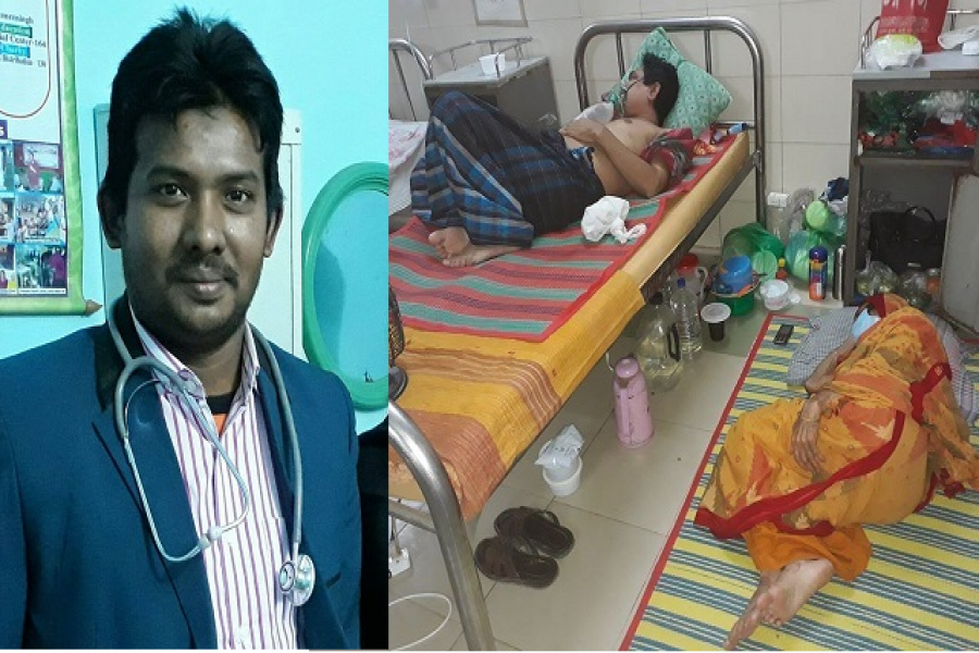 করোনা আক্রান্ত ছেলের বেডের নিচে ঘুমাচ্ছেন মা