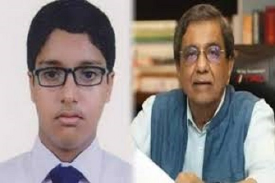 শিক্ষার্থী নাইমুল আবরার ও প্রথম আলো পত্রিকার সম্পাদক মতিউর রহমান