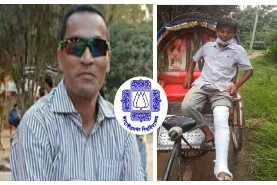 রিকশাচালকের পা ভেঙ্গে দিলেন জাবি কর্মকর্তা