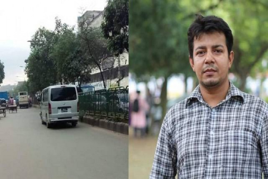 ছবিতে তারেক রহমান এবং তাকে তুলে নেয়া গাড়ি