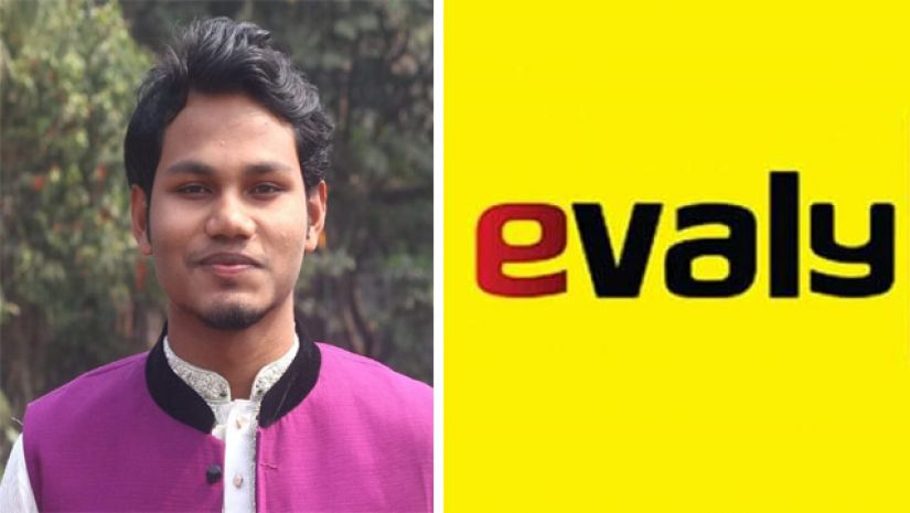 ভুক্তভোগী মুজাহিদুল ইসলাম রায়হান ও ইভ্যালির লোগো