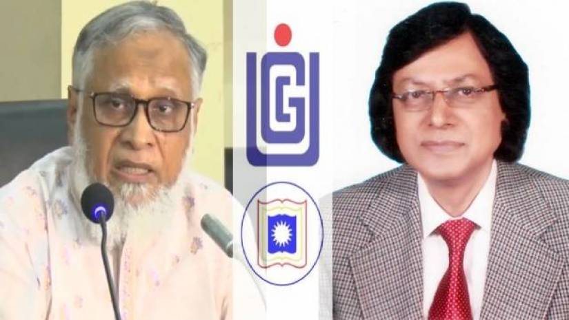 রাবির বর্তমান উপাচার্য অধ্যাপক এম আবদুস সোবহান ও সাবেক উপাচার্য অধ্যাপক ড. মিজান উদ্দিন