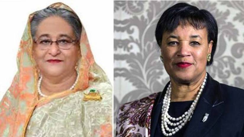 প্রধানমন্ত্রী শেখ হাসিনা ও কমনওয়েলথ মহাসচিব প্যাট্রিসিয়া স্কটল্যান্ড