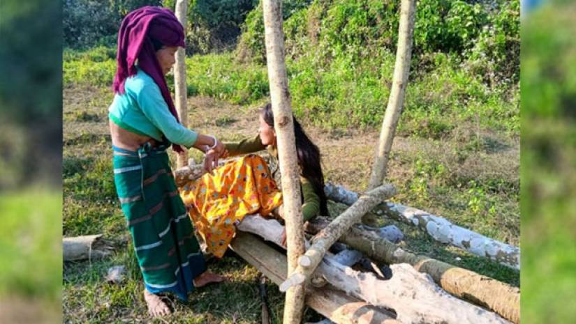 শেফালী ত্রিপুরাকে চিতা থেকে তুলে আনছেন তার এক আত্মীয়
