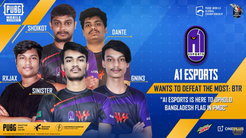 পাবজি মোবাইল গ্লোবাল চ্যাম্পিয়নশিপের ফাইনালে অংশগ্রহণকারী বাংলাদেশি দল