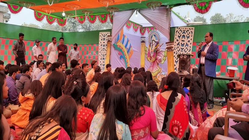 ধর্মীয় ভাবগাম্ভীর্যের সাথে হাবিপ্রবিতে সরস্বতী পূজা উদযাপিত