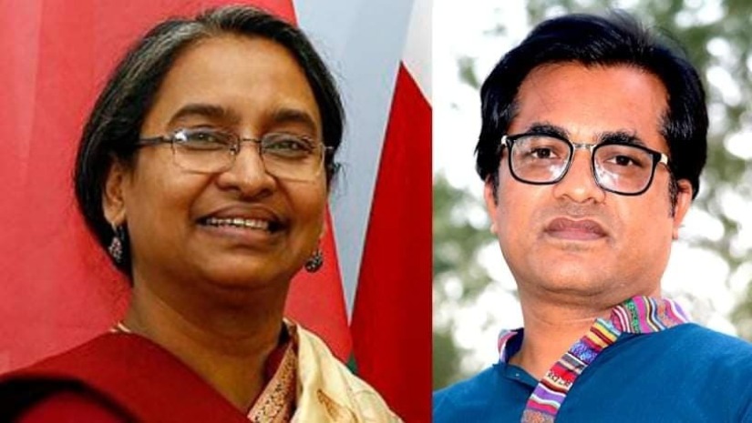 শিক্ষামন্ত্রী ডা. দীপু মনি (বায়ে) ও জাককানইবির ছাত্র উপদেষ্টা অধ্যাপক সুজন আলী