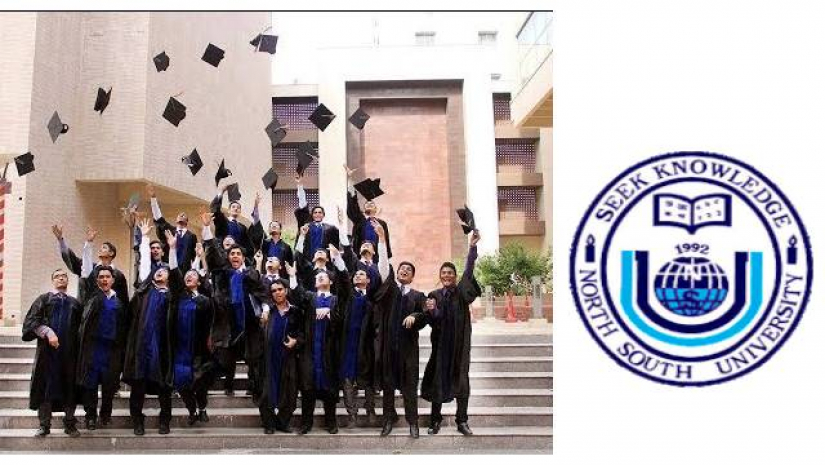 শিক্ষার্থী ও নর্থ সাউথ ইউনিভার্সিটির লোগো