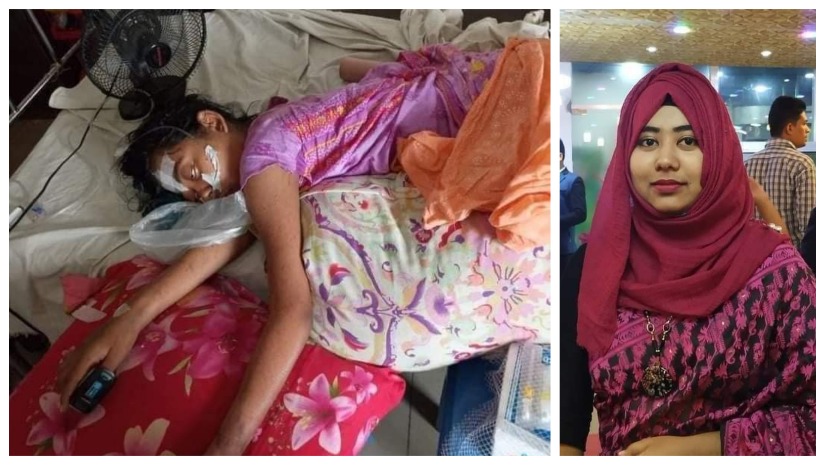 চিকিৎসাধীন লুৎফুন্নেছা সুমির বর্তমা এবং আগের ছবি