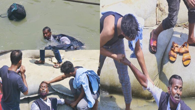 ছেলে-মেয়ের নতুন পোশাকের ব্যাগ নদীতে, ঝাঁপ দিলেন বাবা