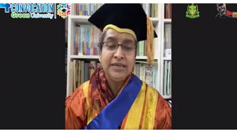 অনলাইন সমাবর্তনে বক্তব্য রাখছেন শিক্ষামন্ত্রী ডা. দীপু মনি