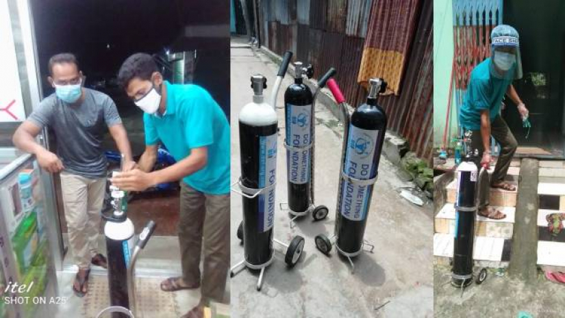 নরসিংদী জেলাজুড়ে অক্সিজেন নিয়ে ছুটছেন চবি'র মুন্না