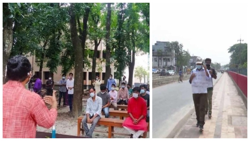 শিক্ষাপ্রতিষ্ঠান চালুর দাবি নীরবে সামনে আনছেন রাবি শিক্ষকেরা