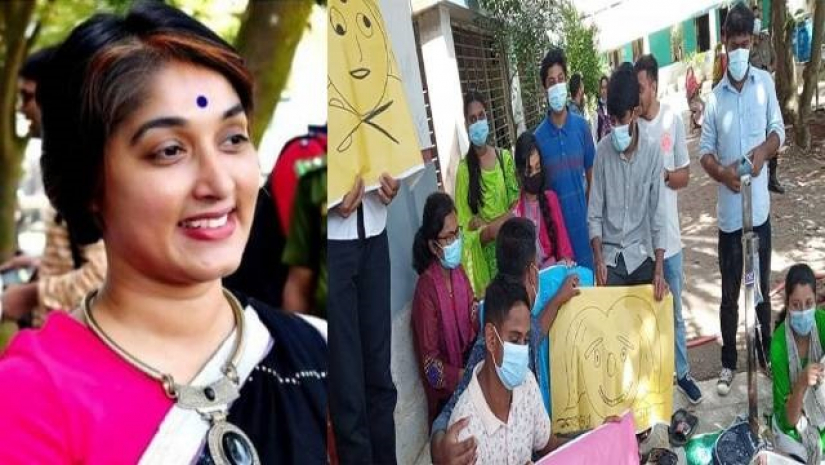 অভিযুক্ত শিক্ষক ও আন্দোলনরত শিক্ষার্থীরা