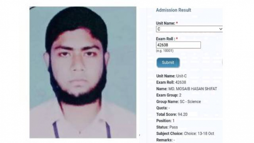 রাবির ‘সি’ ইউনিটের দ্বিতীয় গ্রুপে সবার সেরা সিফাত