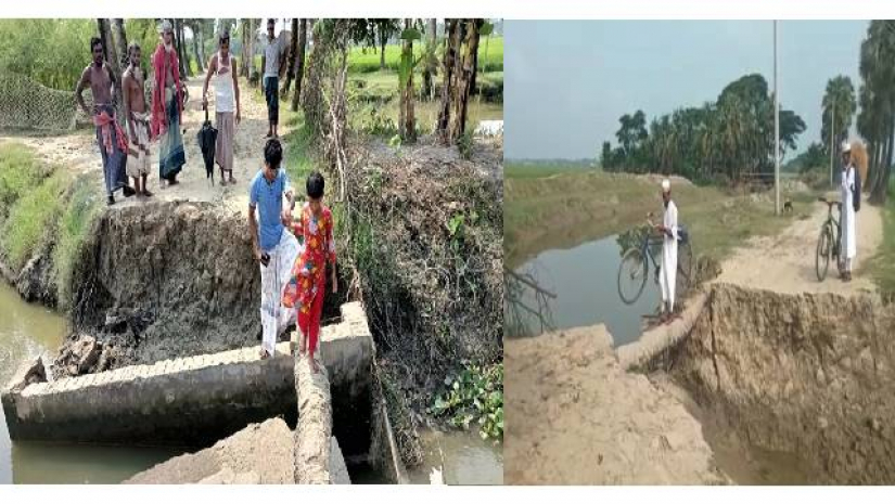 কালভার্ট ভেঙে যাওয়ায় বিপাকে ছয় গ্রামের শিক্ষাথীরা