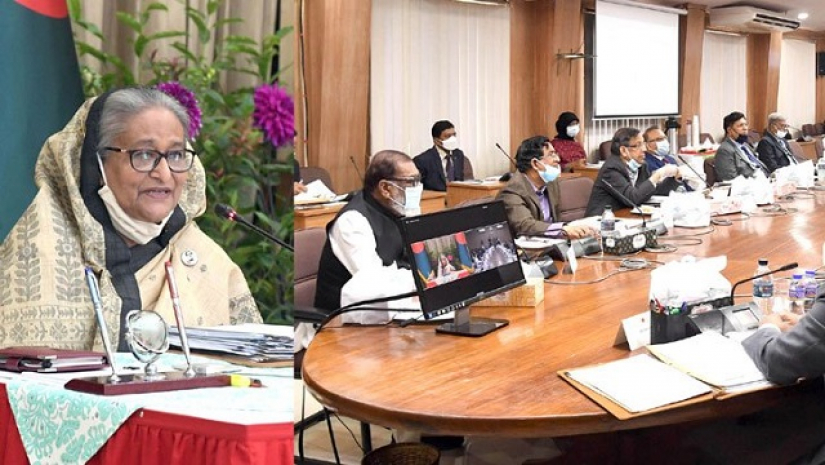 বৈঠকে প্রধানমন্ত্রী শেখ হাসিনা ও মন্ত্রী পরিষদের সদস্যবৃন্দ
