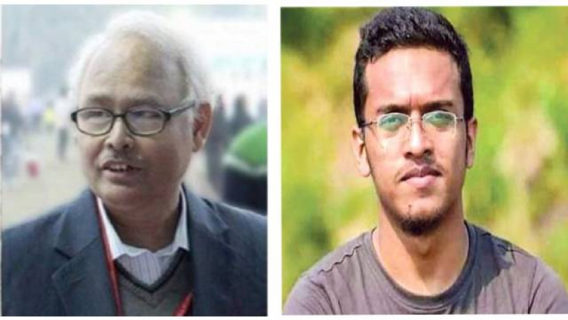 উপাচার্য অধ্যাপক সত্য প্রসাদ মজুমদার ও আবরার ফাহাদ