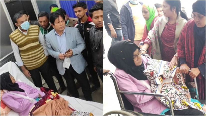 আহত ছাত্রী সাহিদা সুলতানা