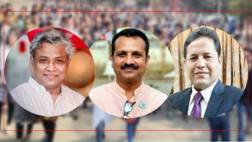 অনিন্দ্য ইসলাম অমিত (বাঁয়ে), বেনজীর আহমেদ টিটো (মাঝে) এবং শহীদুল ইসলাম বাবুল