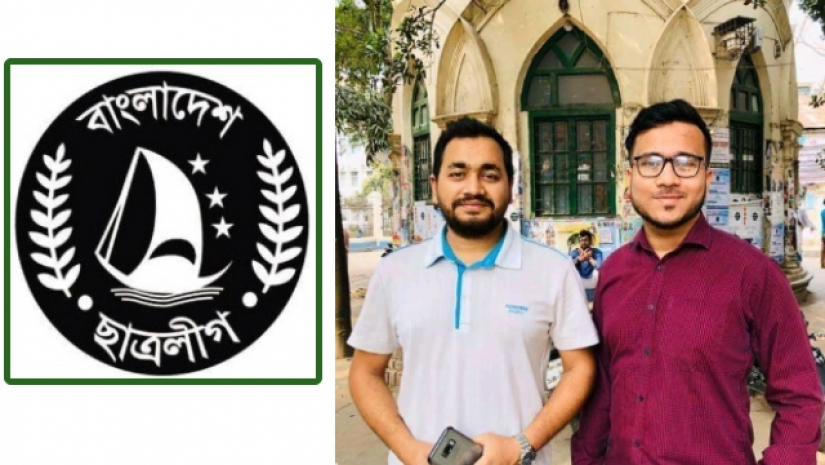 মুক্তিযোদ্ধা জিয়াউর রহমান হল কমিটির নবনির্বাচিত সভাপতি আজহারুল ইসলাম মামুন ও সাধারণ সম্পাদক হাসিবুল হোসেন শান্ত।
