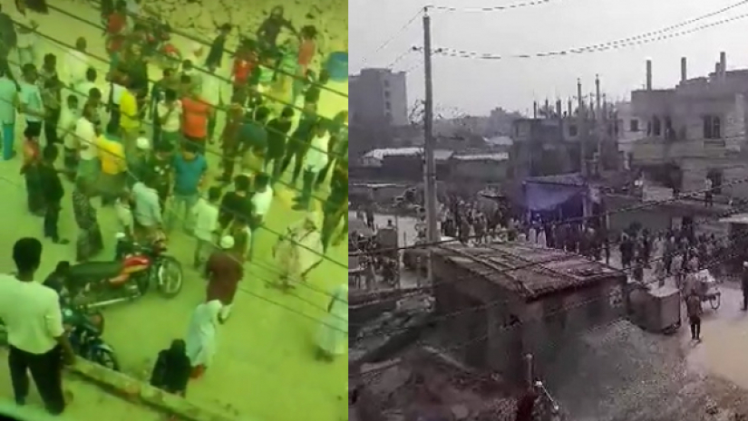লাঠিসোটা নিয়ে জড়ো হচ্ছেন স্থানীয়রা
