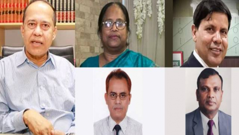কাজী হাবিবুল আউয়াল, বেগম রাশিদা সুলতানা, আহসান হাবীব খান, মো. আলমগীর ও আনিছুর রহমান