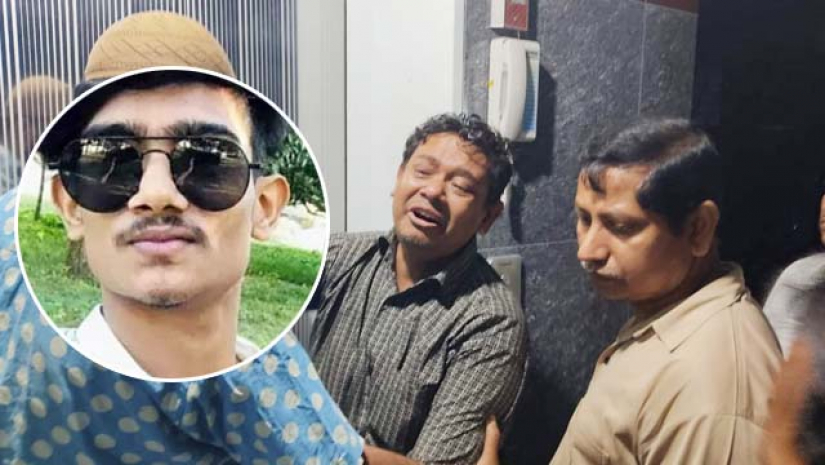 নিহতের স্বজনদের আহাজারি, ইনসেটে নিহত মাফি