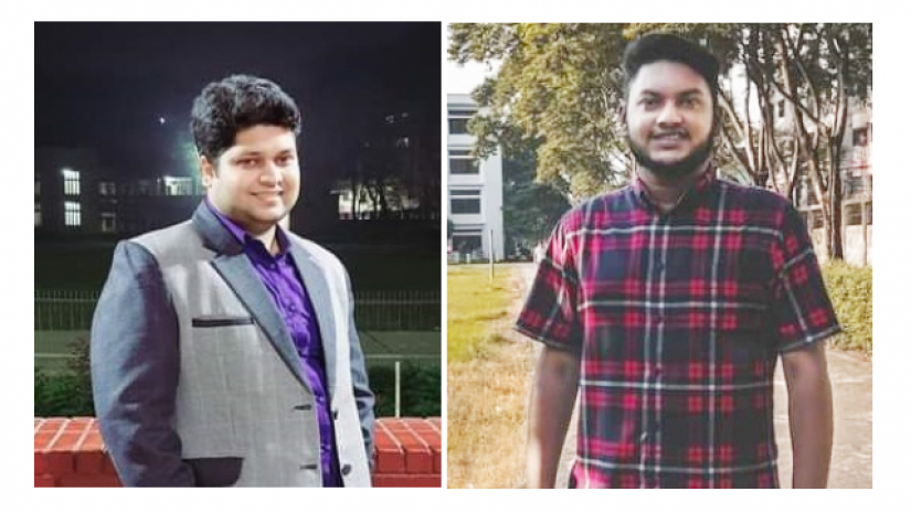 ছবিতে ডানে মুঈন মুহতাদীউল হক রাহাত, বামে রেদওয়ানুল হক রাসেল