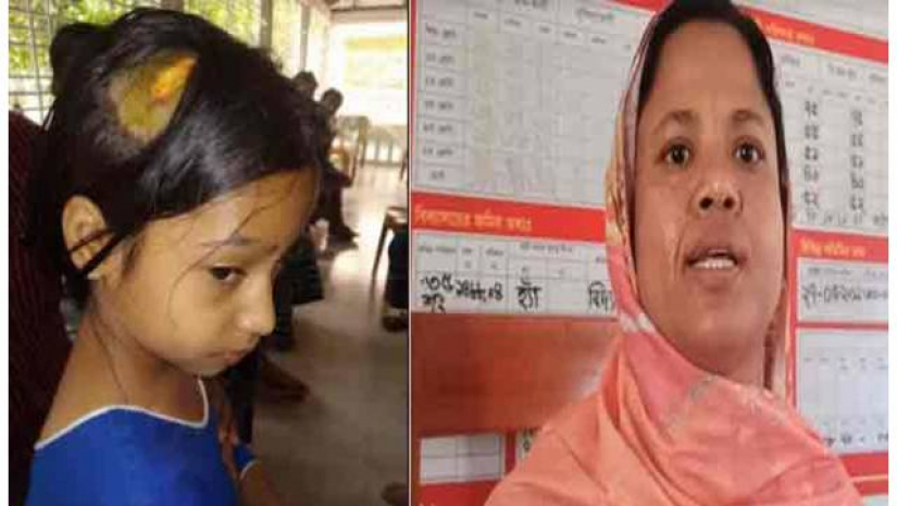 অভিযুক্ত শিক্ষিকা ও আহত ছাত্রী