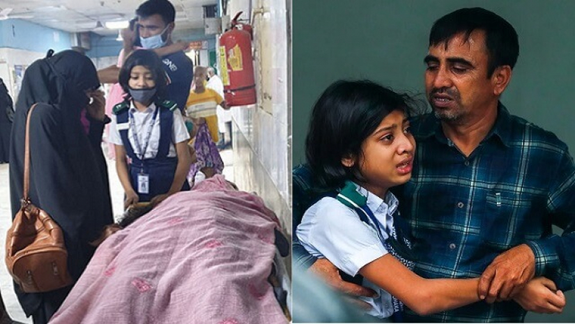 মায়ের লাশের পাশে ওহি (বাঁয়ে)। তাকে 