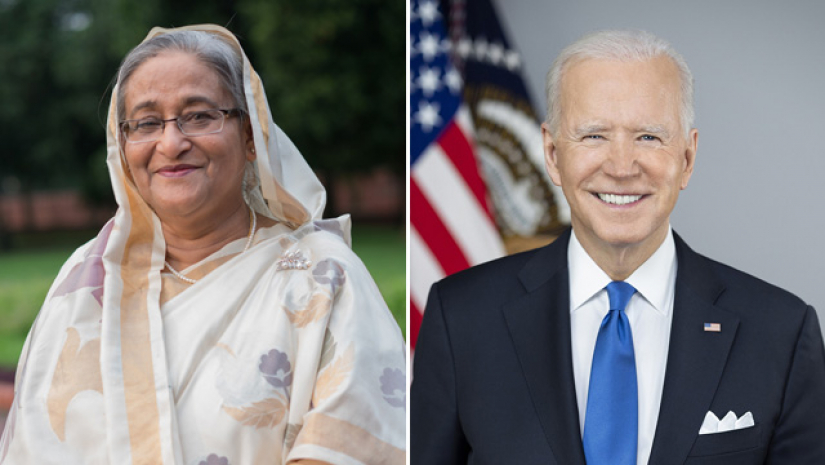 প্রধানমন্ত্রী শেখ হাসিনা ও জো বাইডেন