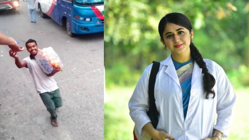 পানি বিক্রেতা মাসুদ ও ফারিয়া শাহরিন 