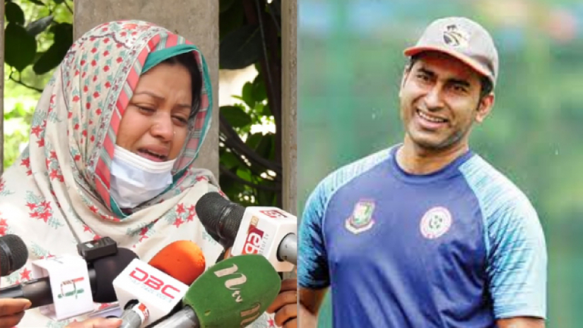 ছবিতে বামে চৈতি এবং ডানে মোশাররফ রুবেল