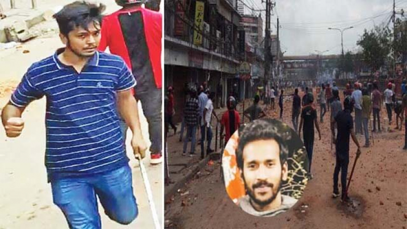 সংঘর্ষের সময় লাঠি হাতে ঘটনাস্থলে থাকা কাইয়ুম ও অস্ত্রধারী ইমন