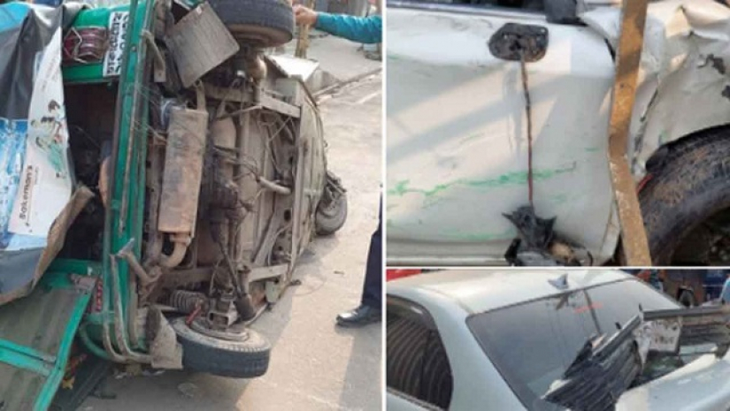 অটোরিকশা-প্রাইভেটকার সংঘর্ষ