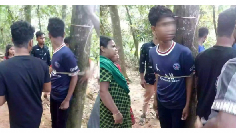 স্কুলছাত্রকে গাছে বেঁধে নির্যাতন, গ্রেপ্তার ৩