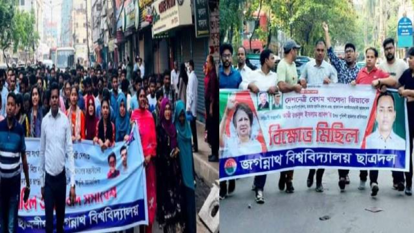 পাল্টাপাল্টি বিক্ষোভ মিছিল 