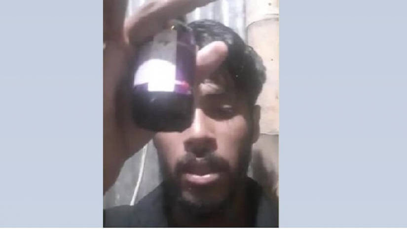 ফেসবুক লাইভে বিষের বোতল হাতে আরফান হাসান