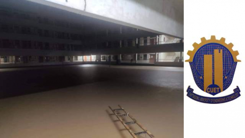 চুয়েটের বঙ্গবন্ধু হলের সামনের অবস্থা