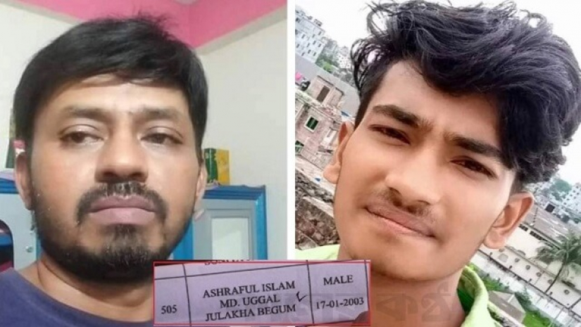 নিহত শিক্ষক উৎপল কুমার সরকার ও বখাটে ছাত্র আশরাফুল ইসলাম জিতু