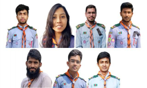 ‘ন্যাশনাল সার্ভিস অ্যাওয়ার্ড’ পেলেন বাকৃবির সাত রোভার 