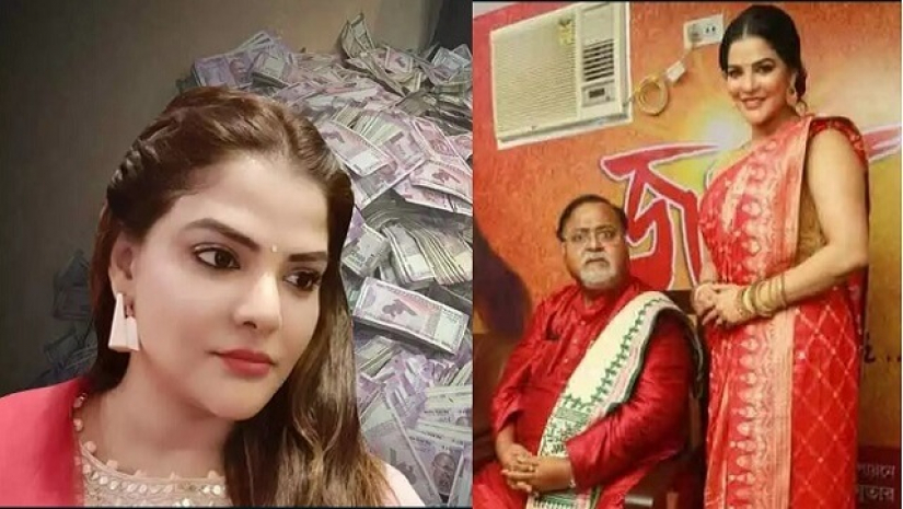 ভারতের পশ্চিমবঙ্গে রাজ্যের শিল্পমন্ত্রী পার্থ চট্টোপাধ্যায় ও অর্পিতা মুখোপাধ্যায়