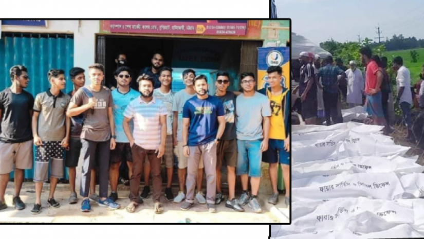 মৃত্যুর আগের ছবি ও পরে সারিবদ্ধ লাশ