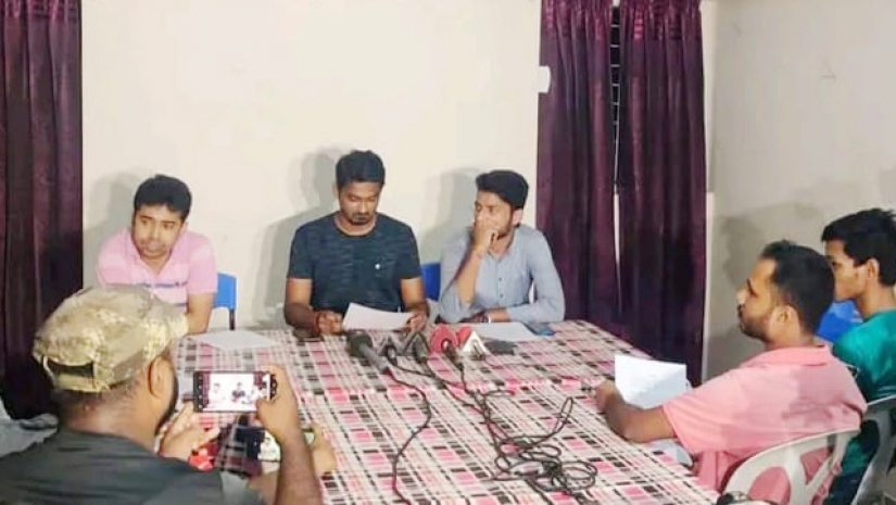 ছাত্রলীগ নেতার সংবাদ সম্মেলন