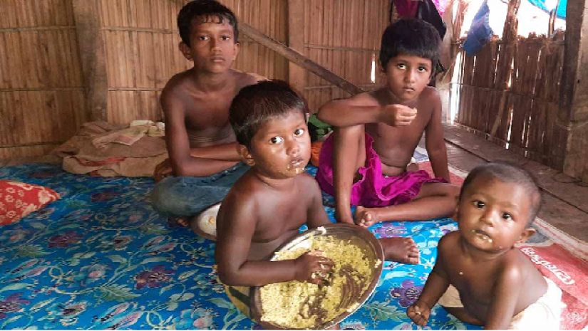 খেয়ে-না খেয়ে দিন পার করছে মা হারানো চার শিশু