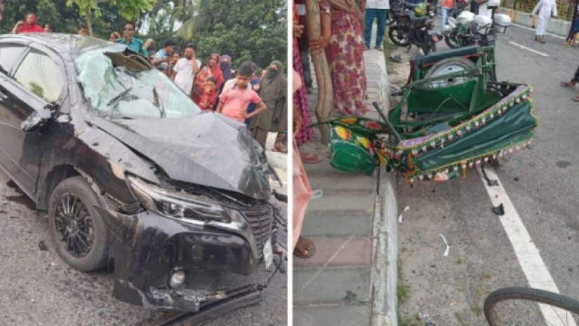 প্রাইভেটকার ও রিকশা সংঘর্ষ