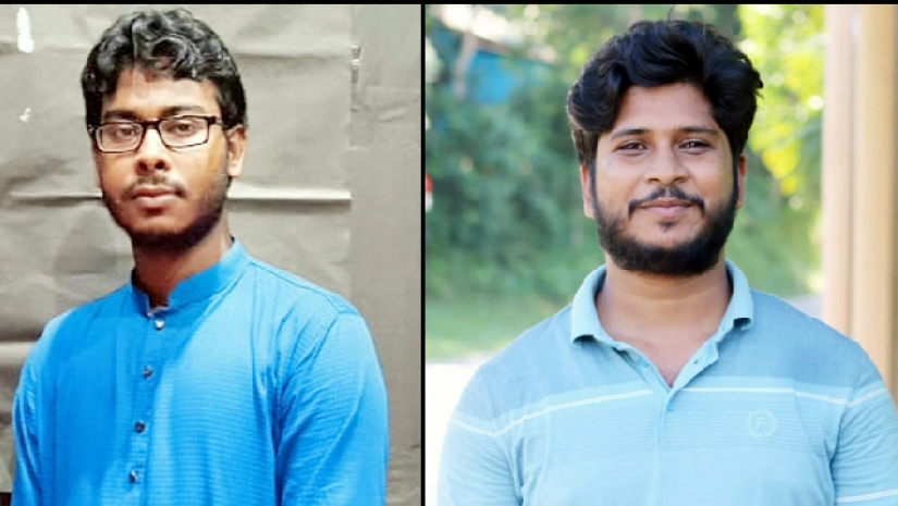 ছবিতে বামে সভাপতি উসমান গণি এবং ডানে সম্পাদক সজিব আহমেদ জয়