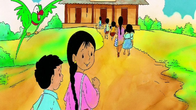 মীনা কার্টুনের একটি দৃশ্য